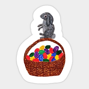 Easter Egg Basket & Bunny Sticker